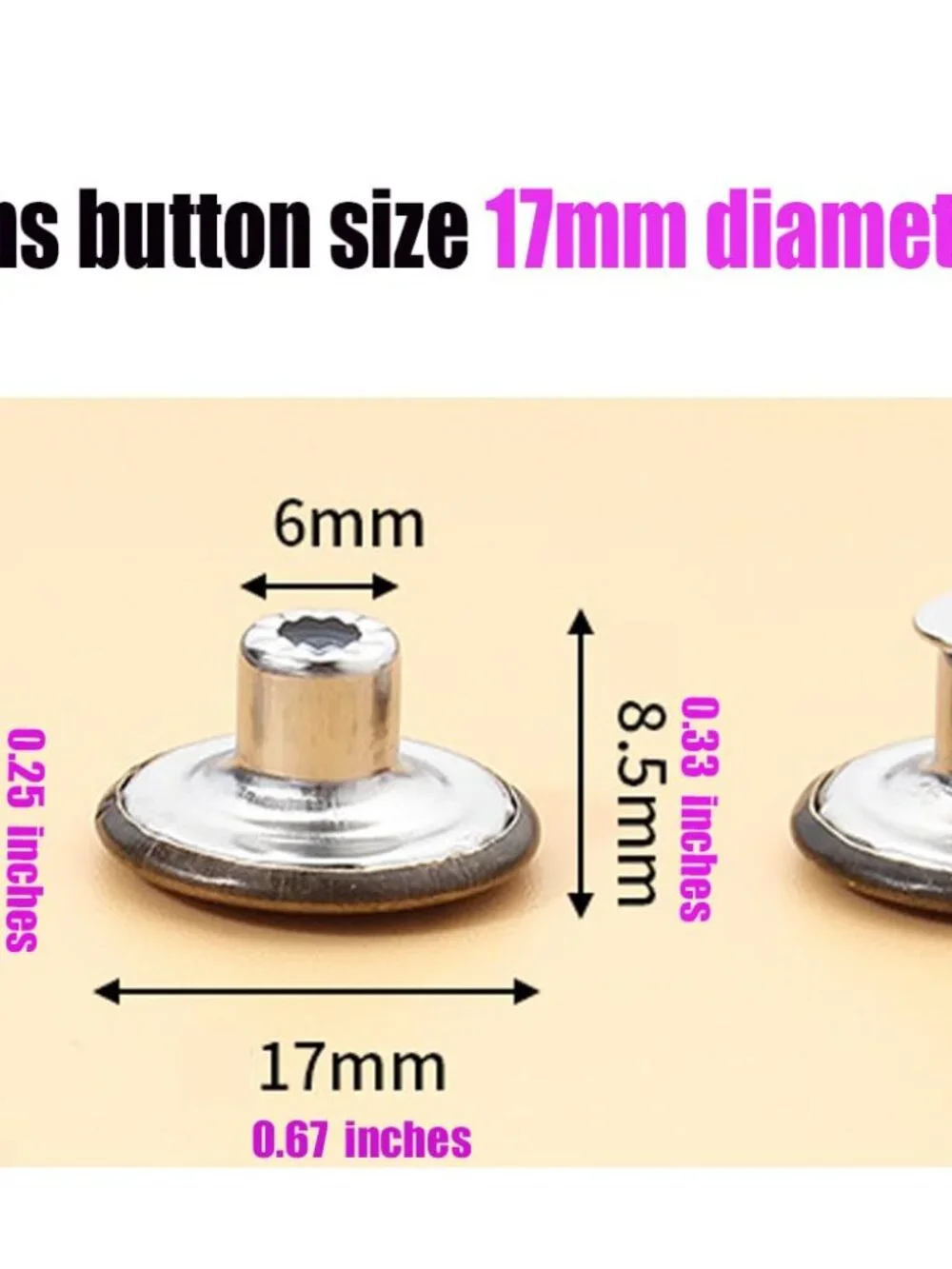 20 Pcs Button for Sewing Metal Jeans, 17 mm No-Sew Nailess Removable Metal Jeans